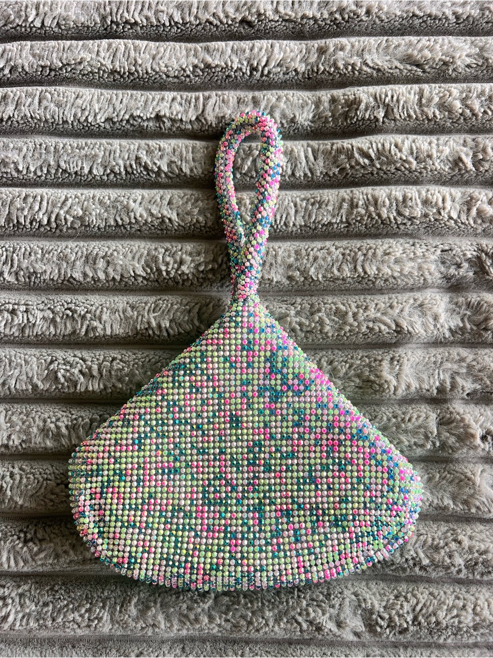 I.N.C International Concepts Doris Sparkle Mesh Pouch Multi Color